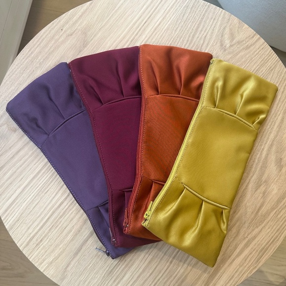 Brontibay Paris - Burnt Orange Satin Bow Clutch Purse with Zip - Picture 12 of 12